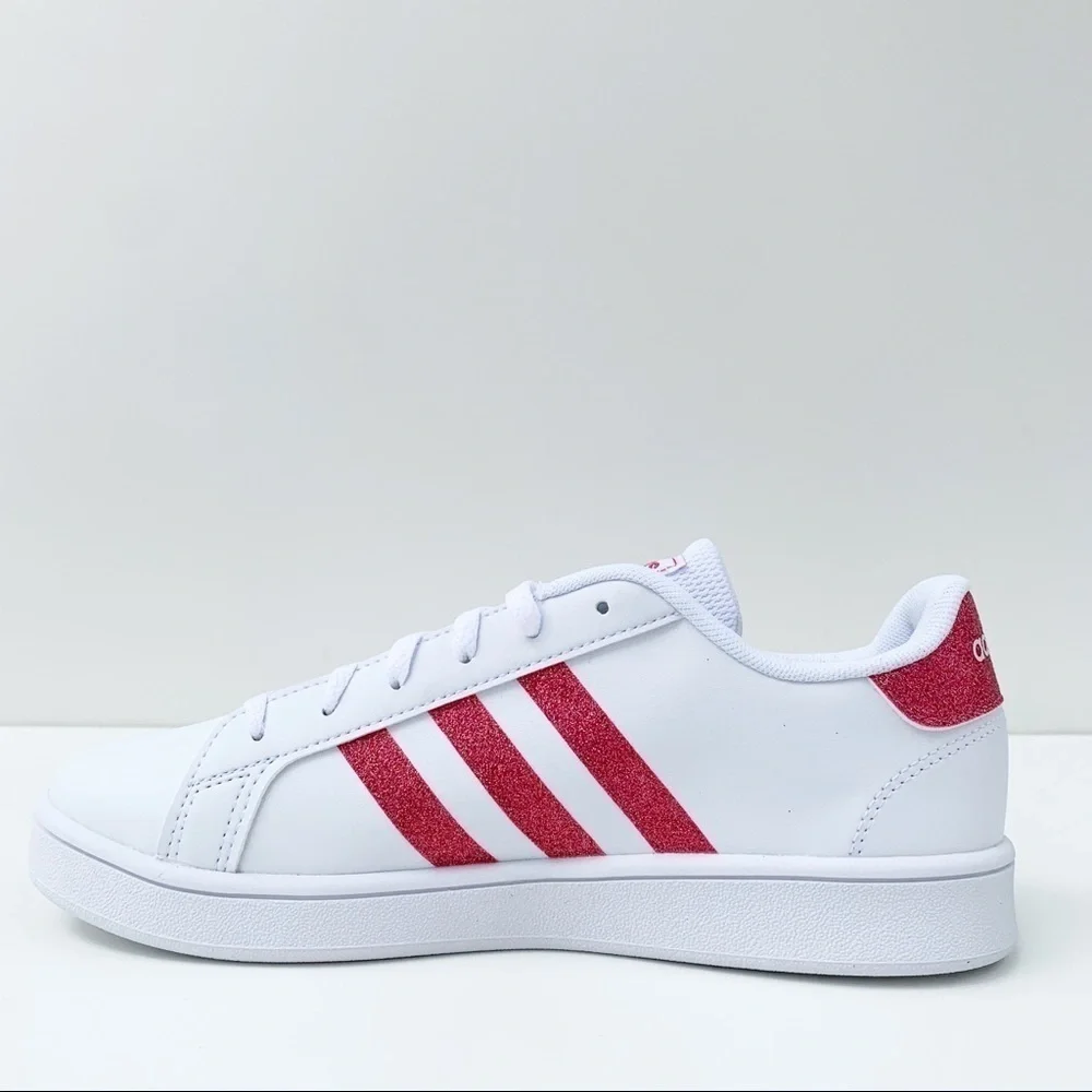 adidas GRAND COURT SHOES White/Glitter Pink - Picture 2 of 15